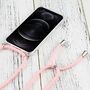 Apple iPhone 13 Pro Max Handykette Cover H�lle mit Band zum umh�ngen Kordel Rosa