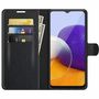 Samsung Galaxy A22 5G Handyh�lle Schutztasche Wallet Cover 360 Case Etuis Schwarz