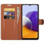 Samsung Galaxy A22 5G Handyh�lle Schutztasche Wallet Cover 360 Case Etuis Braun