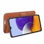 Samsung Galaxy A22 5G Handyh�lle Schutztasche Wallet Cover 360 Case Etuis Braun