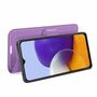 Samsung Galaxy A22 5G Handyh�lle Schutztasche Wallet Cover 360 Case Etuis Violett