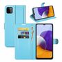 Samsung Galaxy A22 5G Handyh�lle Schutztasche Wallet Cover 360 Case Etuis Blau