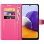 Samsung Galaxy A22 5G Handyh�lle Schutztasche Wallet Cover 360 Case Etuis Rosa