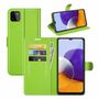 Samsung Galaxy A22 5G Handyh�lle Schutztasche Wallet Cover 360 Case Etuis Gr�n