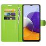 Samsung Galaxy A22 5G Handyh�lle Schutztasche Wallet Cover 360 Case Etuis Gr�n