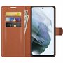 Samsung Galaxy S21 FE Handyh�lle Schutztasche Wallet Cover 360 Case Etuis Braun