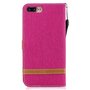 Tasche f�r Apple iPhone 8 Plus Jeans Cover Handy Schutz H�lle Case Pink