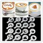 32 St�ck Latte Art Schablonen Vorlagen Cappuccino Kaffee Schaum Kuchen Decor Neu