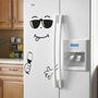 Wandsticker K�hlschrank Aufkleber f�r K�che Lustiges Gesicht Smiley Klebefolie