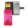 Handyh�lle Tasche f�r Handy Sony Xperia XZ1 Be Happy Pink