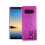 Handy H�lle f�r Samsung Galaxy Note 8 Cover Case Schutz Tasche Motiv Slim Silikon TPU Be Happy Pink
