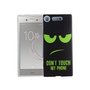Handy H�lle f�r Sony Xperia XZ1 Cover Case Schutz Tasche Motiv Slim Silikon TPU Dont Touch My Phone Gr�n