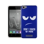 Handy H�lle f�r Wiko Jerry Max Cover Case Schutz Tasche Motiv Slim Silikon TPU Dont Touch My Phone Blau