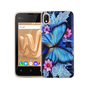 Handy H�lle f�r Wiko Sunny Max Cover Case Schutz Tasche Motiv Slim Silikon TPU Blauer Schmetterling