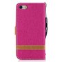Tasche f�r Apple iPhone 5 / 5s / SE Jeans Cover Handy Schutz H�lle Case Pink