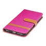 Tasche f�r Apple iPhone 6s Plus Jeans Cover Handy Schutz H�lle Case Pink