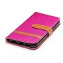 Tasche f�r Apple iPhone X Jeans Cover Handy Schutz H�lle Case Pink