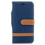 Tasche f�r Apple iPhone X Jeans Cover Handy Schutz H�lle Case Dunkelblau