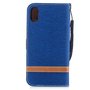 Tasche f�r Apple iPhone X Jeans Cover Handy Schutz H�lle Case Blau