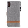 Tasche f�r Apple iPhone X Jeans Cover Handy Schutz H�lle Case Grau