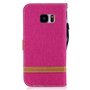 Tasche f�r Samsung Galaxy S7 Jeans Cover Handy Schutz H�lle Case Pink