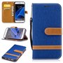 Tasche f�r Samsung Galaxy S7 Jeans Cover Handy Schutz H�lle Case Blau