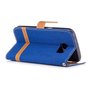 Tasche f�r Samsung Galaxy S7 Jeans Cover Handy Schutz H�lle Case Blau