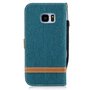 Tasche f�r Samsung Galaxy S7 Edge Jeans Cover Handy Schutz H�lle Case Gr�n