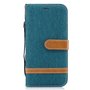 Tasche f�r Samsung Galaxy S7 Edge Jeans Cover Handy Schutz H�lle Case Gr�n