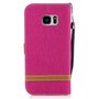 Tasche f�r Samsung Galaxy S7 Edge Jeans Cover Handy Schutz H�lle Case Pink