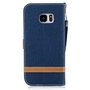 Tasche f�r Samsung Galaxy S7 Edge Jeans Cover Handy Schutz H�lle Case Dunkelblau