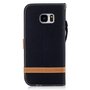 Tasche f�r Samsung Galaxy S7 Edge Jeans Cover Handy Schutz H�lle Case Schwarz