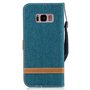 Tasche f�r Samsung Galaxy S8 Jeans Cover Handy Schutz H�lle Case Gr�n