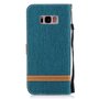 Tasche f�r Samsung Galaxy S8+ PLus Jeans Cover Handy Schutz H�lle Case Gr�n