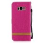 Tasche f�r Samsung Galaxy S8+ PLus Jeans Cover Handy Schutz H�lle Case Pink