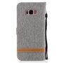 Tasche f�r Samsung Galaxy S8+ PLus Jeans Cover Handy Schutz H�lle Case Grau
