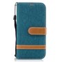 Tasche f�r Samsung Galaxy A3 2017 Jeans Cover Handy Schutz H�lle Case Gr�n
