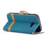Tasche f�r Samsung Galaxy A3 2017 Jeans Cover Handy Schutz H�lle Case Gr�n