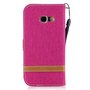 Tasche f�r Samsung Galaxy A3 2017 Jeans Cover Handy Schutz H�lle Case Pink