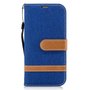 Tasche f�r Samsung Galaxy A3 2017 Jeans Cover Handy Schutz H�lle Case Blau