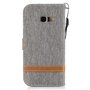 Tasche f�r Samsung Galaxy A3 2017 Jeans Cover Handy Schutz H�lle Case Grau