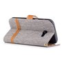 Tasche f�r Samsung Galaxy A3 2017 Jeans Cover Handy Schutz H�lle Case Grau