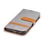 Tasche f�r Samsung Galaxy A3 2017 Jeans Cover Handy Schutz H�lle Case Grau