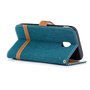 Tasche f�r Samsung Galaxy J3 2017 Jeans Cover Handy Schutz H�lle Case Gr�n