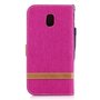Tasche f�r Samsung Galaxy J3 2017 Jeans Cover Handy Schutz H�lle Case Pink