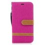 Tasche f�r Samsung Galaxy J3 2017 Jeans Cover Handy Schutz H�lle Case Pink
