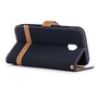 Tasche f�r Samsung Galaxy J3 2017 Jeans Cover Handy Schutz H�lle Case Schwarz