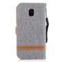 Tasche f�r Samsung Galaxy J5 2017 Jeans Cover Handy Schutz H�lle Case Grau