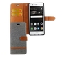 Tasche f�r Huawei P9 Lite Jeans Cover Handy Schutz H�lle Case Grau
