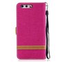 Tasche f�r Huawei P10 Jeans Cover Handy Schutz H�lle Case Pink